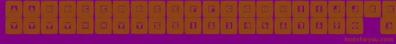 フォントMammotishsquares – 紫色の背景に茶色のフォント