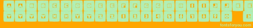 Mammotishsquares-fontti – vihreät fontit oranssilla taustalla