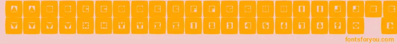 Mammotishsquares-Schriftart – Orangefarbene Schriften auf rosa Hintergrund