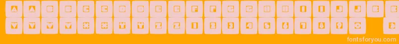 Mammotishsquares-fontti – vaaleanpunaiset fontit oranssilla taustalla