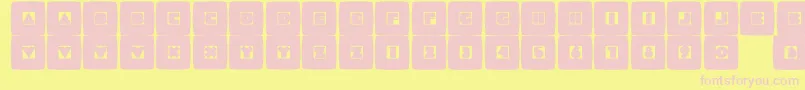 Fonte Mammotishsquares – fontes rosa em um fundo amarelo