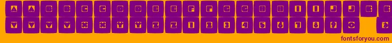 Mammotishsquares-Schriftart – Violette Schriften auf orangefarbenem Hintergrund
