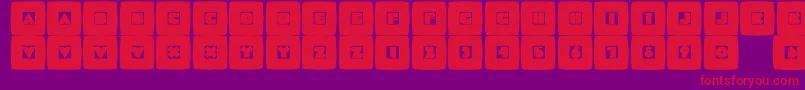 フォントMammotishsquares – 紫の背景に赤い文字