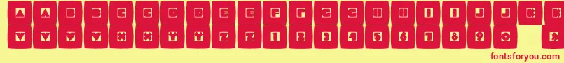 Mammotishsquares-fontti – punaiset fontit keltaisella taustalla
