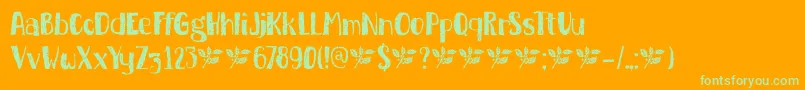 DkBuckthorn Font – Green Fonts on Orange Background