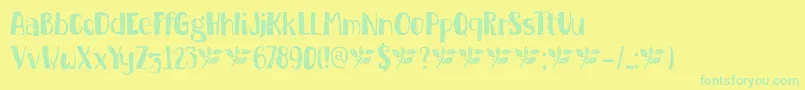 Czcionka DkBuckthorn – zielone czcionki na żółtym tle