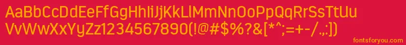 Fonte EstandarRegular – fontes laranjas em um fundo vermelho