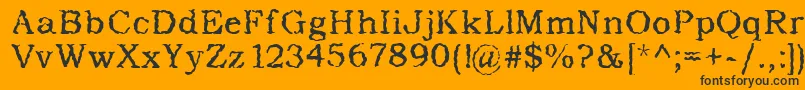 Czcionka AddictedToType – czarne czcionki na pomarańczowym tle