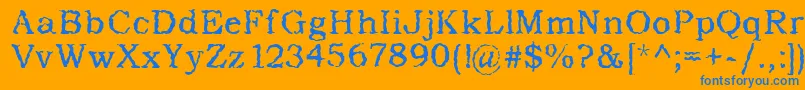 AddictedToType Font – Blue Fonts on Orange Background