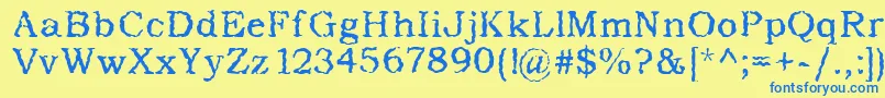 AddictedToType Font – Blue Fonts on Yellow Background