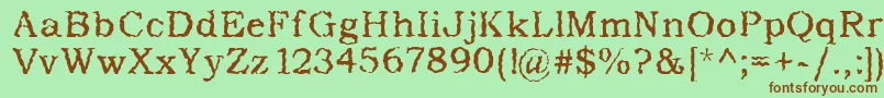 AddictedToType Font – Brown Fonts on Green Background