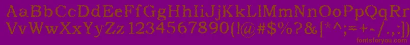 AddictedToType-Schriftart – Braune Schriften auf violettem Hintergrund