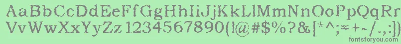 フォントAddictedToType – 緑の背景に灰色の文字