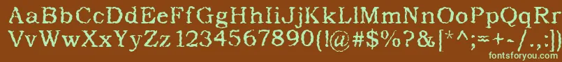 AddictedToType Font – Green Fonts on Brown Background