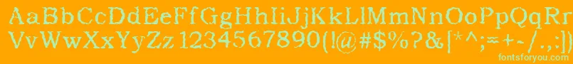 AddictedToType Font – Green Fonts on Orange Background
