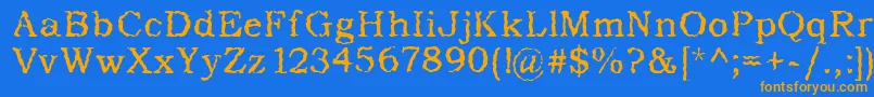 AddictedToType Font – Orange Fonts on Blue Background