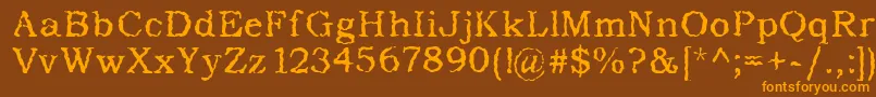 AddictedToType Font – Orange Fonts on Brown Background