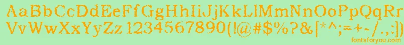 AddictedToType Font – Orange Fonts on Green Background