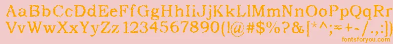 AddictedToType Font – Orange Fonts on Pink Background