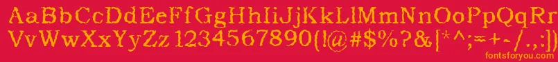AddictedToType Font – Orange Fonts on Red Background