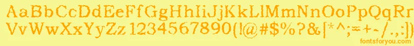 AddictedToType Font – Orange Fonts on Yellow Background