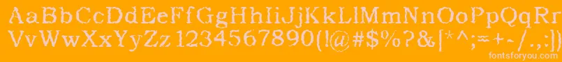 AddictedToType Font – Pink Fonts on Orange Background