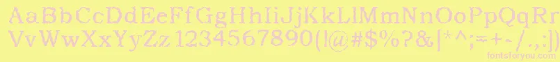 AddictedToType Font – Pink Fonts on Yellow Background