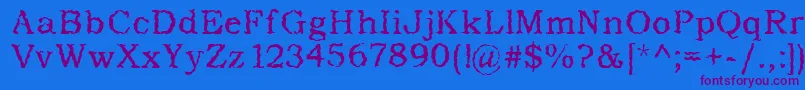 AddictedToType Font – Purple Fonts on Blue Background