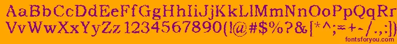AddictedToType Font – Purple Fonts on Orange Background
