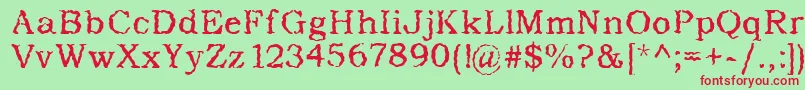 AddictedToType Font – Red Fonts on Green Background