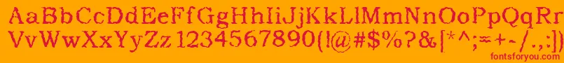 AddictedToType Font – Red Fonts on Orange Background