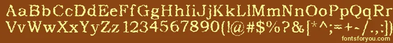 AddictedToType Font – Yellow Fonts on Brown Background