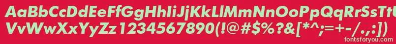 FuturiscttBolditalic Font – Green Fonts on Red Background