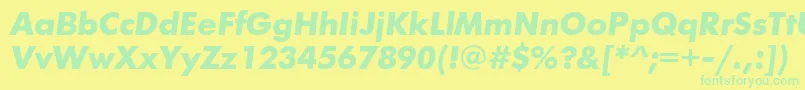 FuturiscttBolditalic Font – Green Fonts on Yellow Background