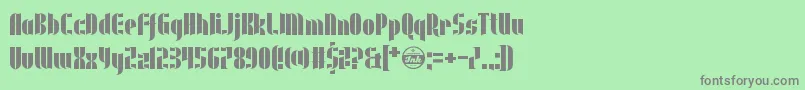 フォントUnderwearProtest – 緑の背景に灰色の文字