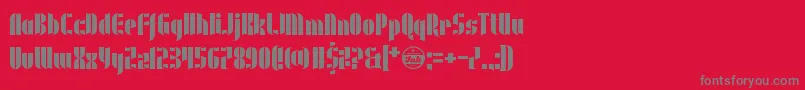 UnderwearProtest-Schriftart – Graue Schriften auf rotem Hintergrund