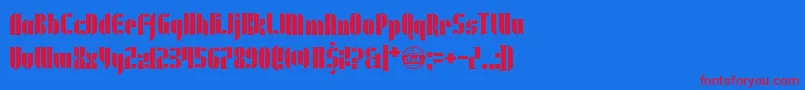 UnderwearProtest-Schriftart – Rote Schriften auf blauem Hintergrund