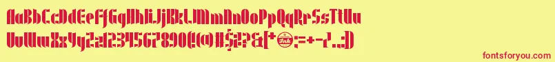 UnderwearProtest Font – Red Fonts on Yellow Background