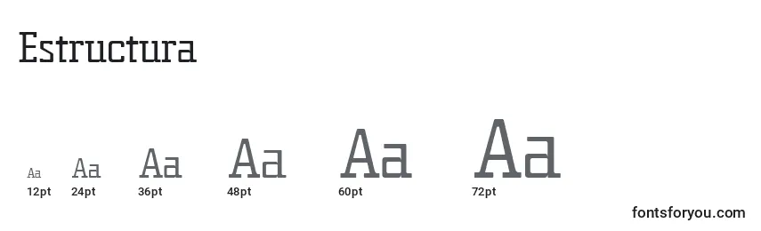 Размеры шрифта Estructura
