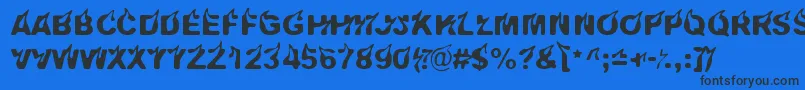 Pyromaani Font – Black Fonts on Blue Background