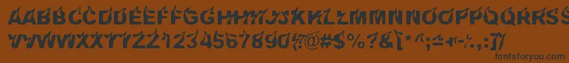 Pyromaani Font – Black Fonts on Brown Background