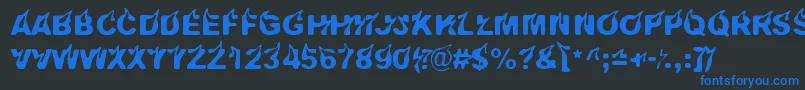 Pyromaani Font – Blue Fonts on Black Background