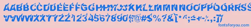 Pyromaani Font – Blue Fonts on Pink Background