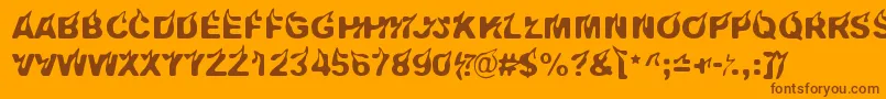 Pyromaani Font – Brown Fonts on Orange Background
