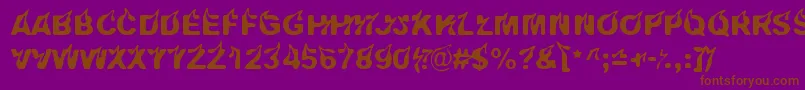 Pyromaani-Schriftart – Braune Schriften auf violettem Hintergrund