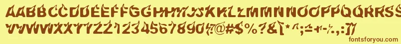 Pyromaani Font – Brown Fonts on Yellow Background