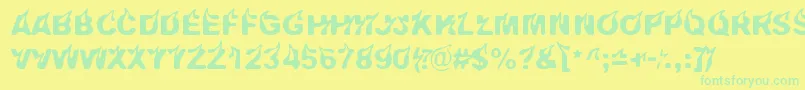 Подробнее о шрифте Pyromaani Шрифт Pyromaani – зелёные шрифты на жёлтом фоне