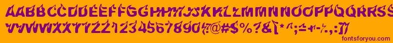 Pyromaani Font – Purple Fonts on Orange Background