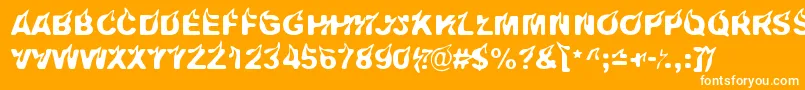 Pyromaani Font – White Fonts on Orange Background