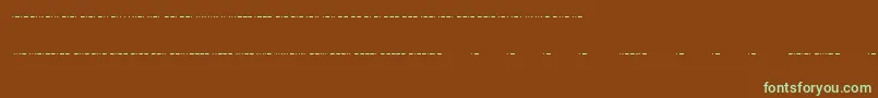 フォントMorse ffy – 緑色の文字が茶色の背景にあります。